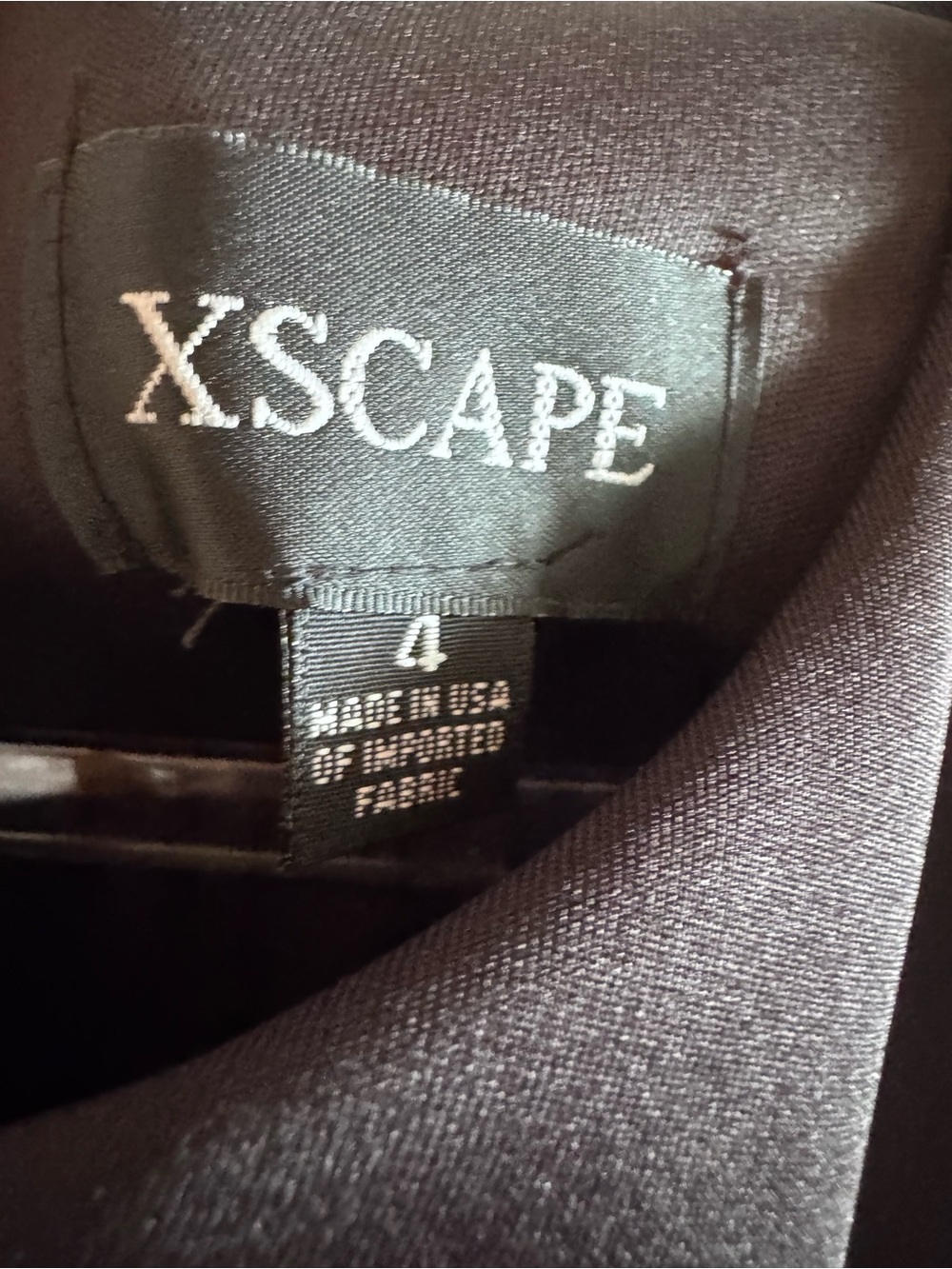 Xscape Ruffle Puff Sleeve Gown Elegant Black with Draped Detail Sz: 4 - Picture 5 of 9
